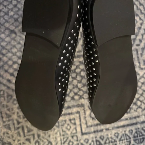 Alohas Lucien Black Leather Ballet Flats with silver studs! Size US 9/EUR 40-NEW - Picture 4 of 11